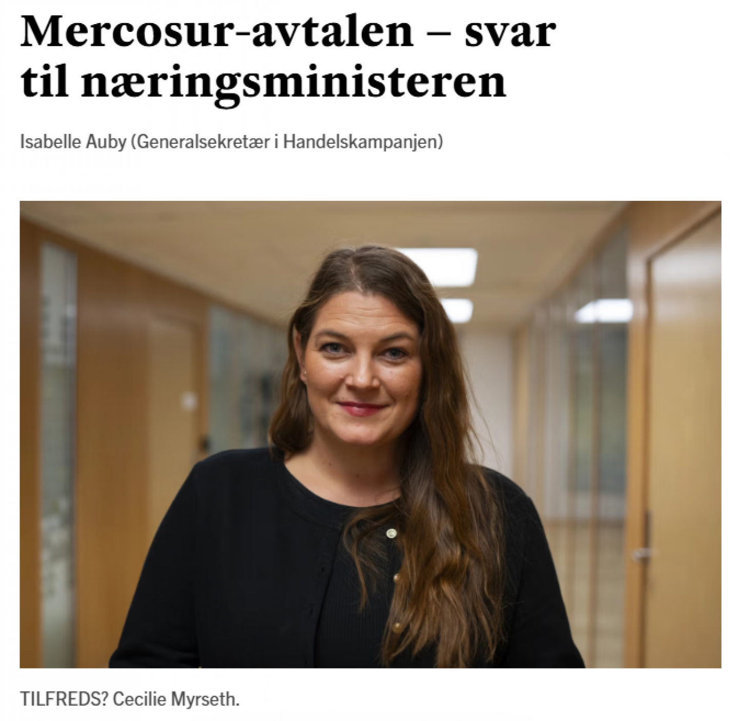 Mercosur-avtalen – svar til næringsministeren